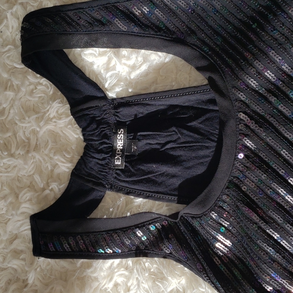 Express Racerback Multi Color Sequin Tank Top S / P